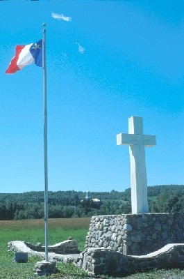 The Acadian flag flies at the Acadian Cross Historic Shrine in Madawaska.