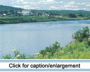 The church of Notre-Dame-du-Mont-Carmel soars over the village of Lille, Maine.