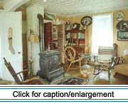 This collection of furnishings at the St. Agatha Historical
Society museum contains both handmade and commercially-manufactured
pieces of furniture.