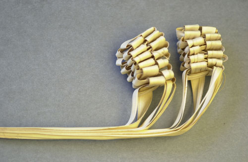 Example of rameaux tressés (traditional braided Palm Sunday palm leaves). Lisa Ornstein, personal collection.