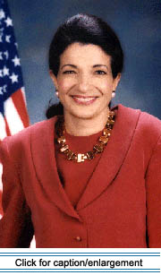 As a member of Cognress, Senator Olympia Snowe testified in favor of the Maine Acadian Culture Preservation Act. Official senate photograph used with permission.